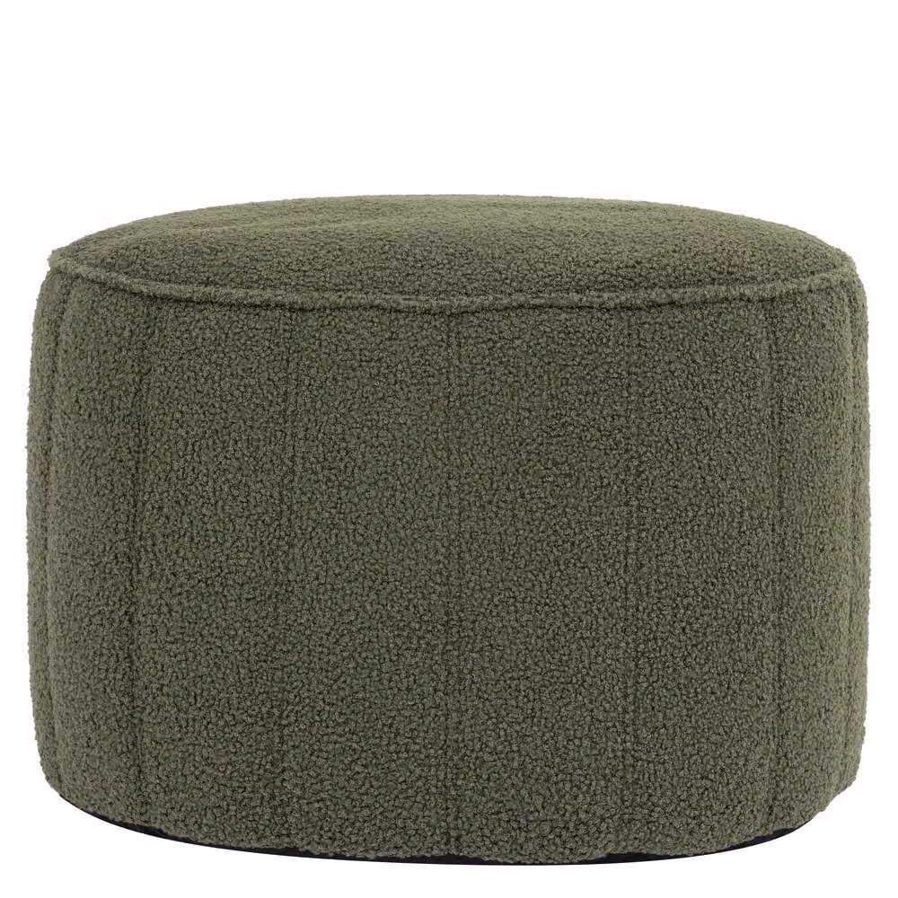 ICON Quilted Milano Boucle Footstool in Green – 2