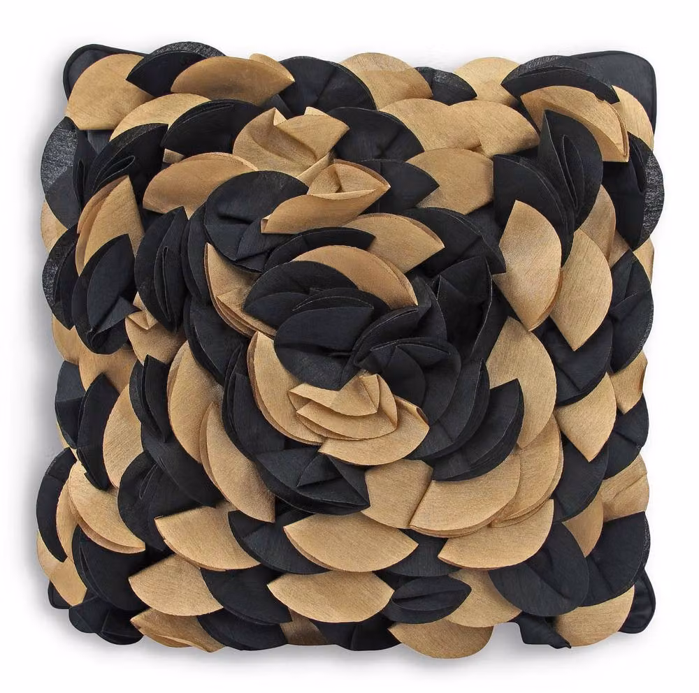 Intimates Stania Filled Square Cushion in Black, W x W: 43 x 43 cm – 2