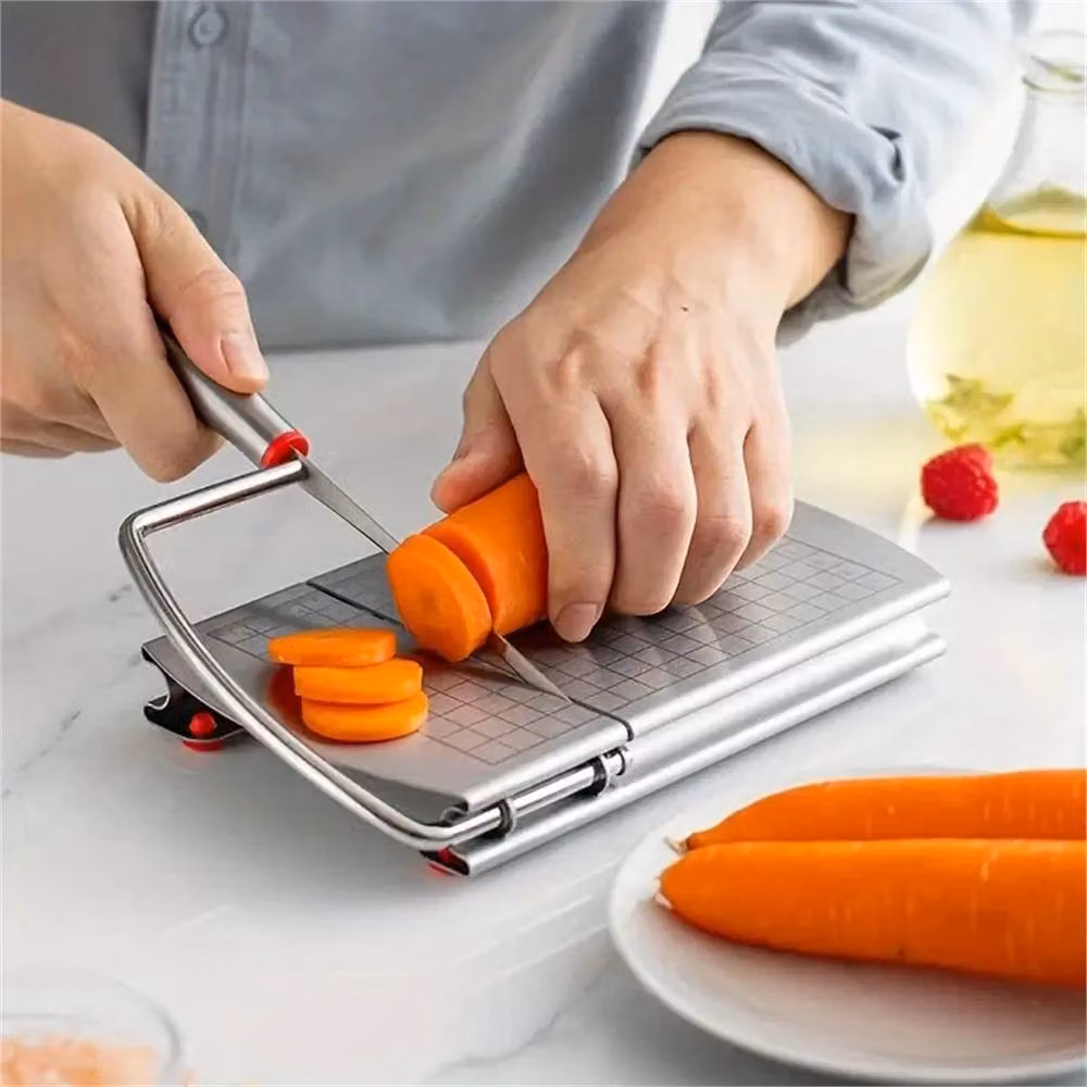 VOGREX Stainless Steel Rectangular Cheese Slicer in Silver – 2