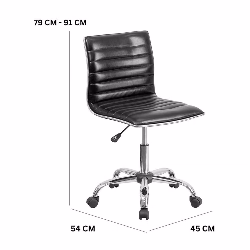 FORGEVIO Executive Office Chair in Black PU Leather with Adjustable Height and Swivel Function – 2