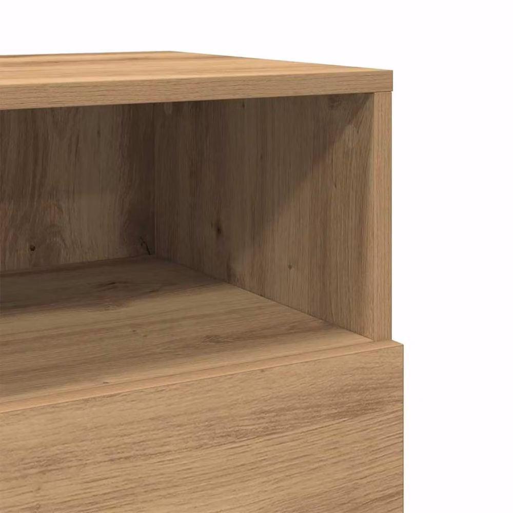 Berkfield Home Artisan Oak Bedside Cabinet with 2 Drawers in Brown, W/D/H: 36 x 36 x 68 cm – 4