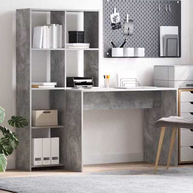 Berkfield Home Modern Storage Shelf in Concrete Grey Engineered Wood – 1