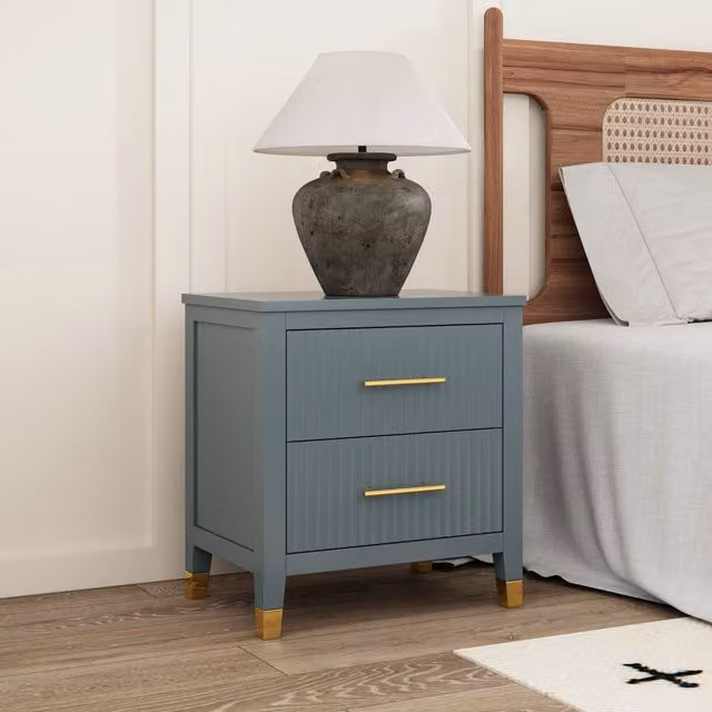 Cabinet Bits Biasi 2 Drawer Bedside Table in Grey