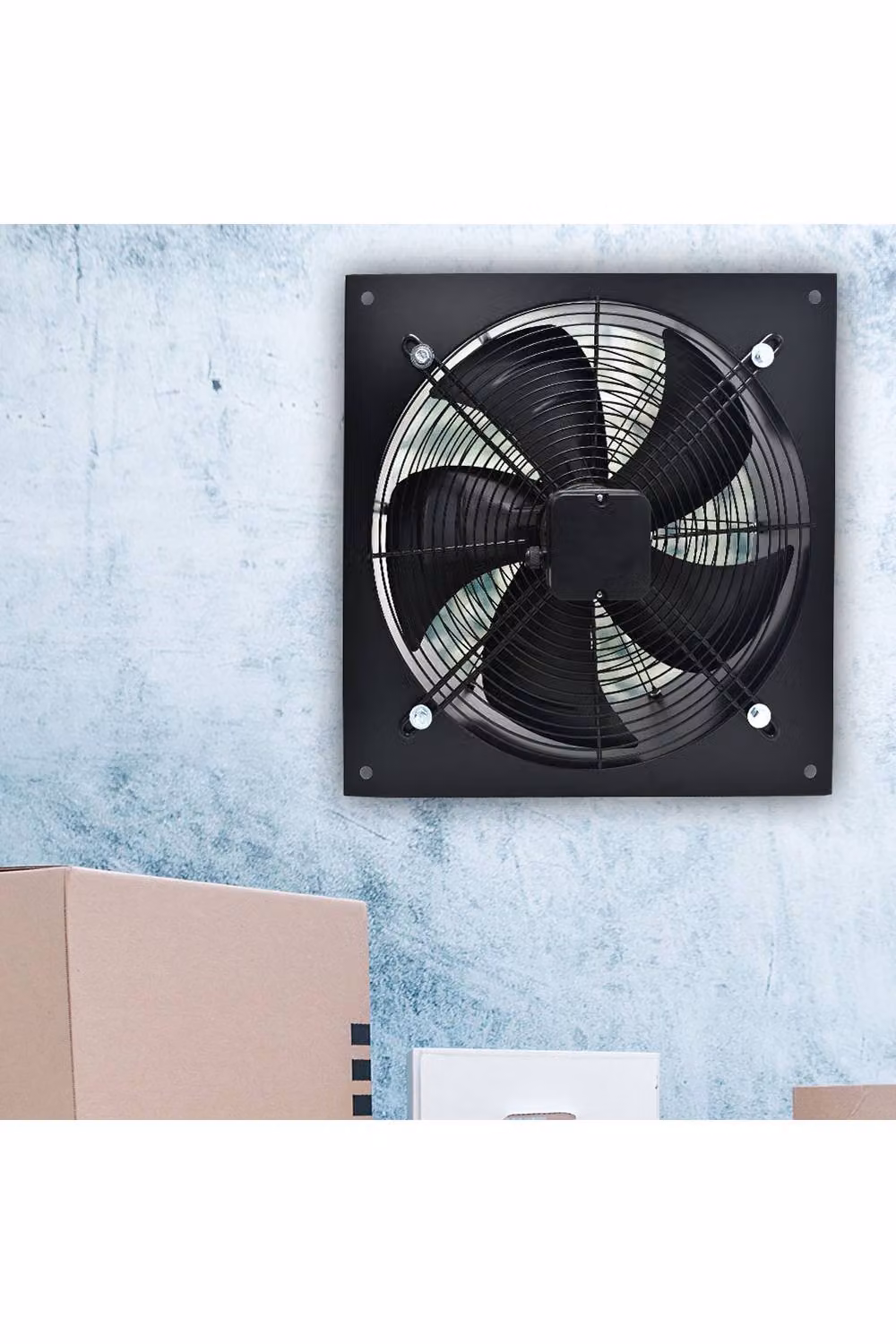 Living and Home Wall-Mounted Black Metal Axial Exhaust Fan 50.8 cm – 2