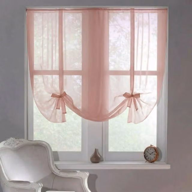 Luxury Living Sheer Brown Voile Tie Up Curtain Blind, Width: 228 cm, Drop: 137 cm – 2