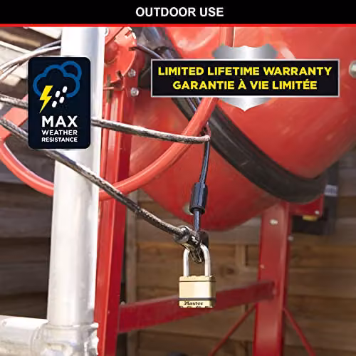 Master Lock Excell Brass Finish Gold Padlock with 64mm Body and 38mm Shackle – 4