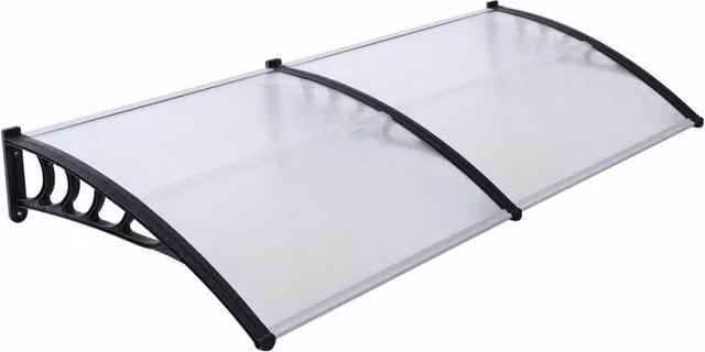 Gr8 Garden Clear Polycarbonate Lean-To Porch Canopy Awning, W: 300 cm, D: 90 cm