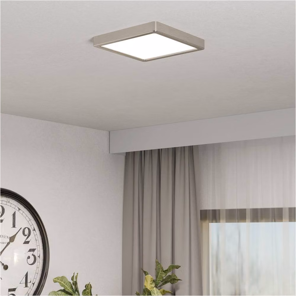 Loops Modern Square LED Ceiling Light in Silver Metal – 2