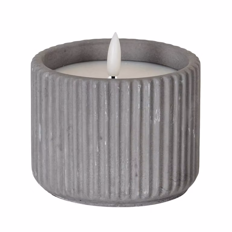 Hill Interiors Luxe Collection Ribbed Table Lamp in Grey, W/D/H: 9 x 9 x 9 cm