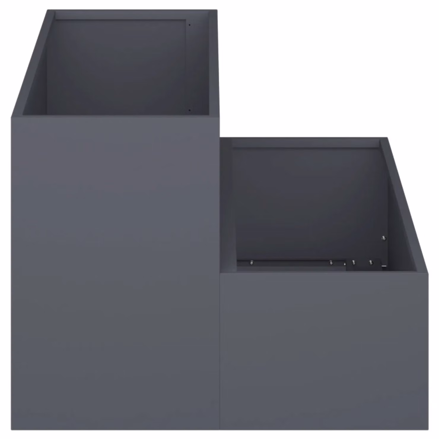 Berkfield Home 2-Tier Anthracite Plastic Garden Planter Tub W: 100 cm, D: 60 cm, H: 45 cm – 3