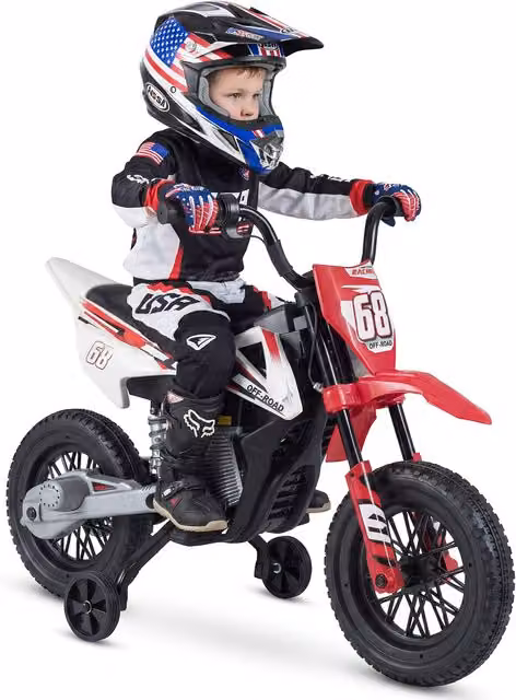 Costway Kids Electric Dirt Bike with Twist Throttle Grip in Pink and Red