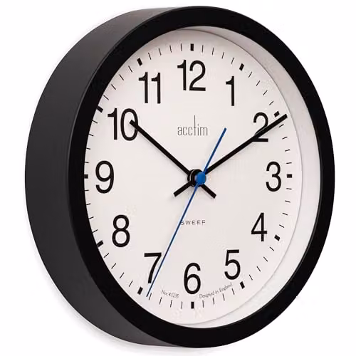Acctim Silent Analog Quartz Wall Clock in Black, Diameter: 20 cm – 3