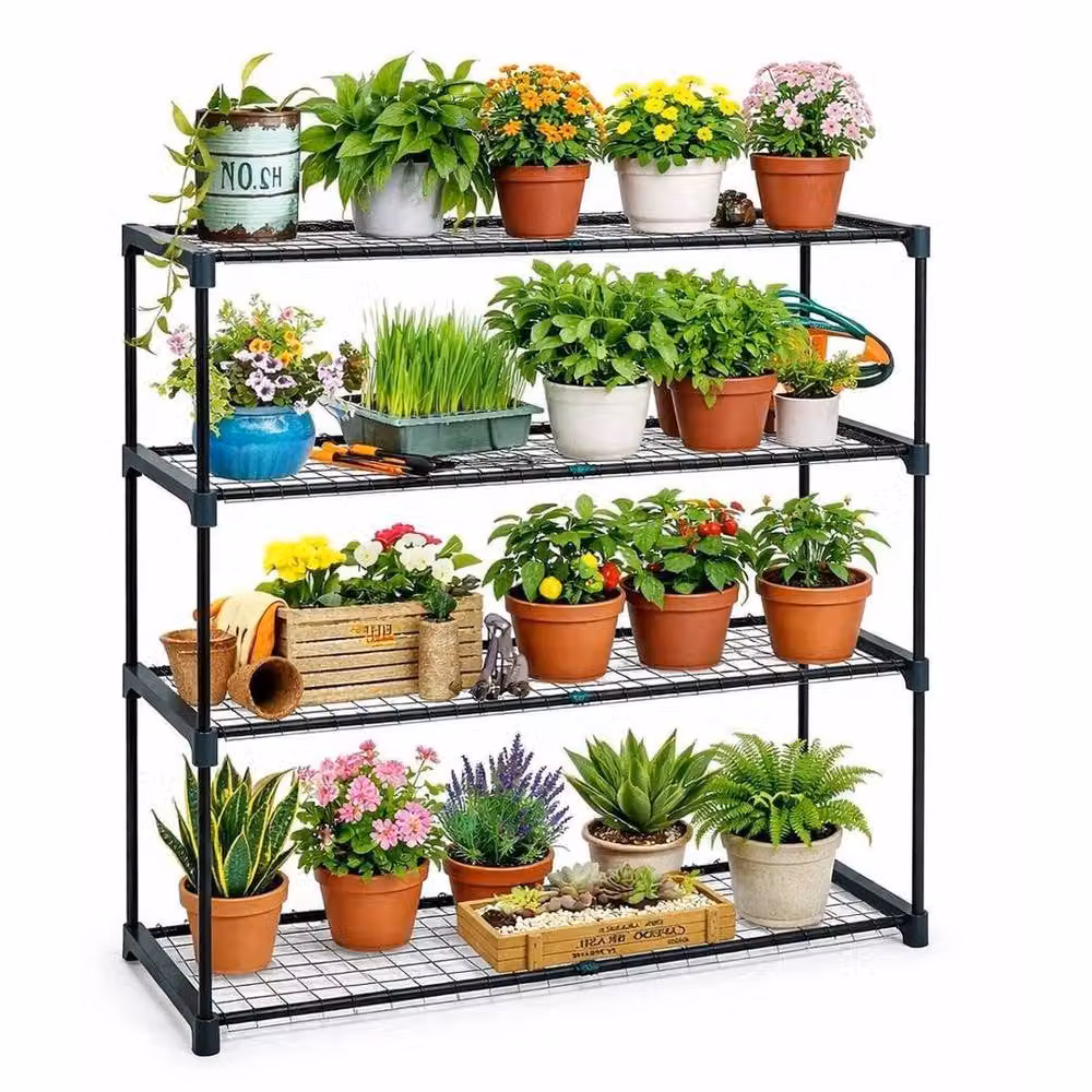 SPETLEK Double Pack Metal Flower Staging Display in Green and Black – 5