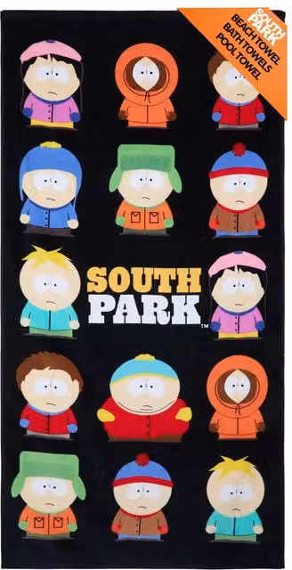 United Essentials South Park Graphic Beach Towel, Multicolour and Black, 100% Cotton, W/H: 140 x 70 cm – 7