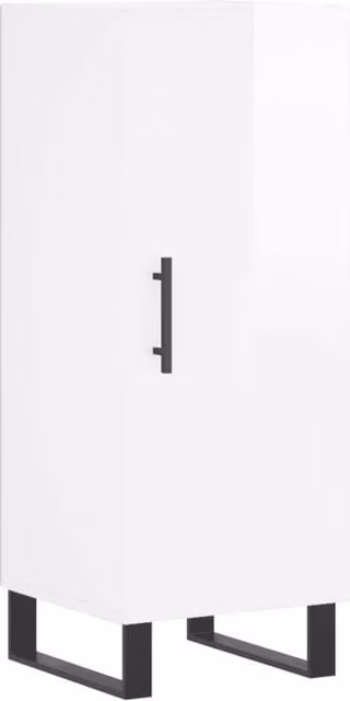 Berkfield Home Modern High Gloss White Sideboard, W/D/H: 34.5 x 34.0 x 90.0 cm