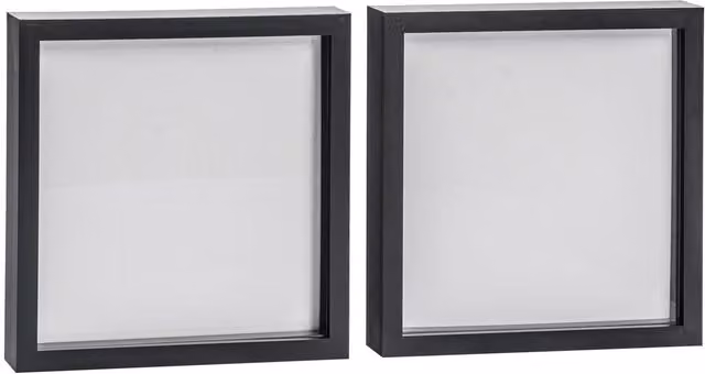 Nicola Spring Pack of 2 Black 3D Square Box Photo Frames, W/H: 50.8 x 50.8 cm