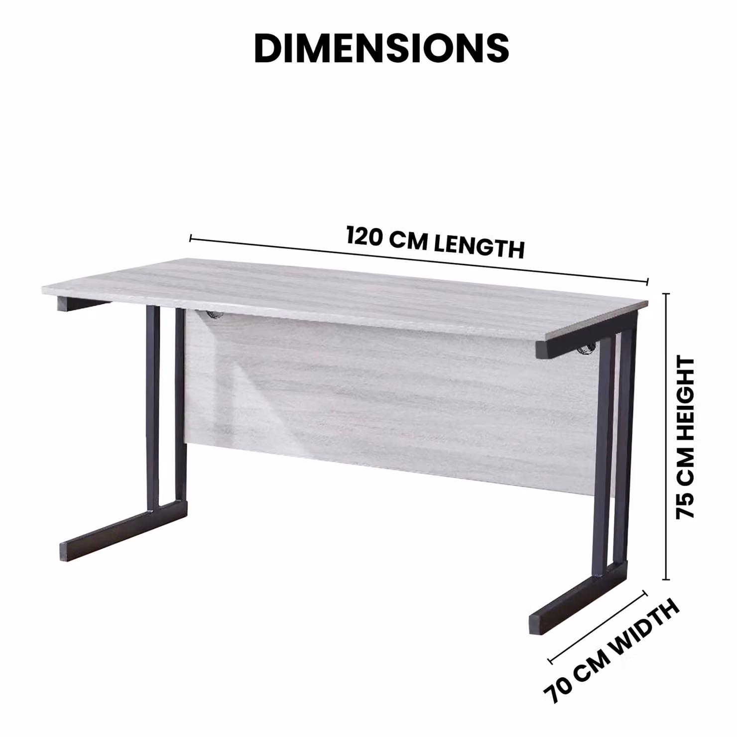 KOSY KOALA Grey Modern Computer Desk with Wood Top and Metal Legs for Home Office – 2