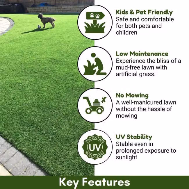 Artificial Grass GB Emerald 40mm Artificial Grass, Green, W: 400 cm, D: 800 cm – 2