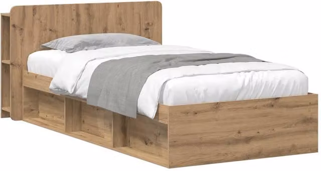Berkfield Home Artisan Oak Bed Frame with Storage Drawers, Brown, W: 80 cm, L: 200 cm – 1