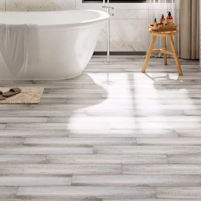 Darphe 36-Piece Wood Look Self-Adhesive PVC Flooring in Brown