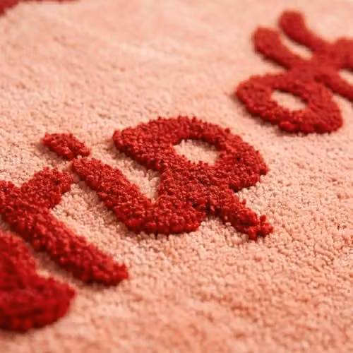 Mooky Mats Strip Off Scalloped Bath Mat in Red/Pink, Non-Slip and Absorbent, W: 50 cm, D: 80 cm – 5