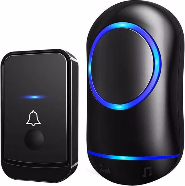 Nordara Wireless Doorbell Set with 1 Doorbell and 1 Receiver, Black, W: 1000 mm x H: 400 mm