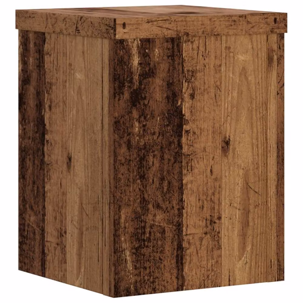Berkfield Home Set of 2 Square Wood Tabletop Plant Stands in Brown, W/D/H: 15 x 15 x 20 cm – 4
