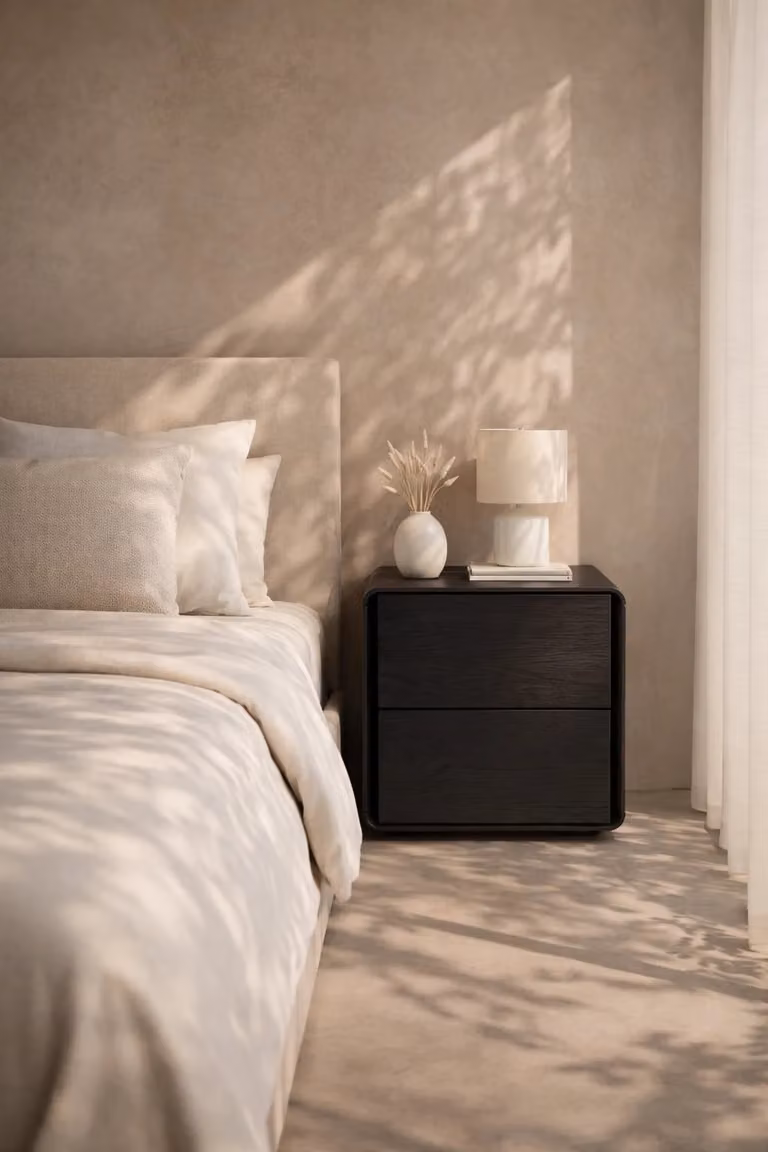 Kota Bedside Table in Smoke Oak by Tommy Franks