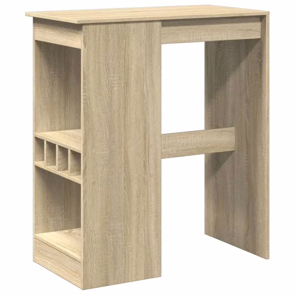 Berkfield Home Bar Table with Racks in Sonoma Oak, Brown, W/D/H: 90 x 47.5 x 103.5 cm – 2