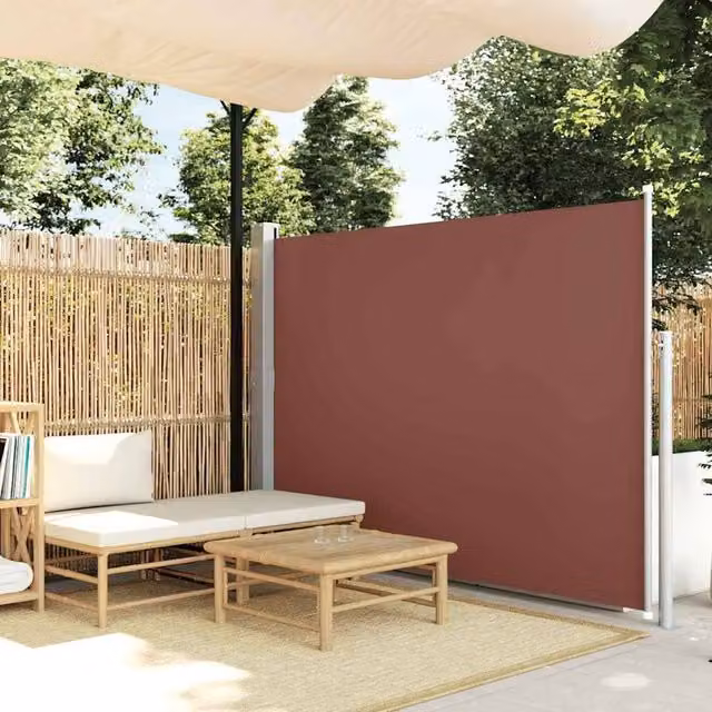 Berkfield Home Retractable Side Awning in Brown, W/H: 500 x 160 cm