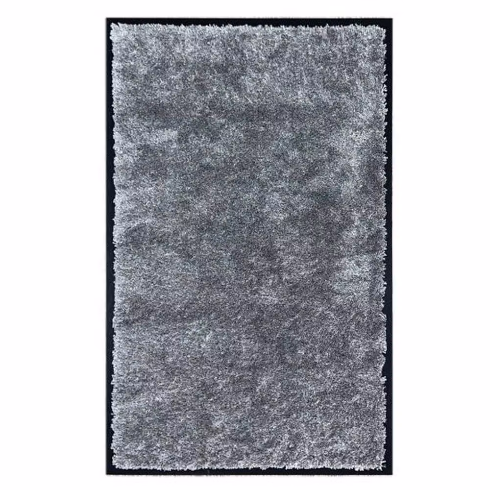 The Rug Shop UK WashaMat Modern Plain Washable Rectangular Rug in Grey and Silver, W: 90 cm, D: 60 cm – 2