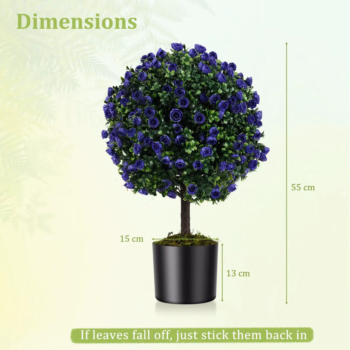 Gymax Set of 2 Artificial Purple Rose Topiary Ball Trees with Concrete-Filled Pots – 2