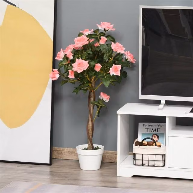 EONLION Pink Artificial Rose Tree, Height: 100 cm