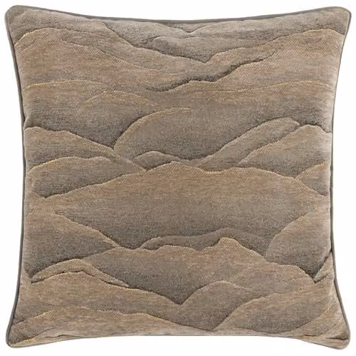 Paoletti Stratus Chenille Jacquard Cushion in Gold and Beige, W/D/H: 45 x 45 x 45 cm – 1