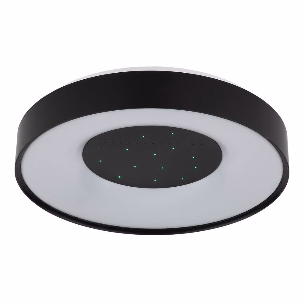 Netlighting Jolliana Semi Flush Ceiling Light in Matt Black with Dimmable RGBW LED and Remote Control, Diameter: 40 cm – 4