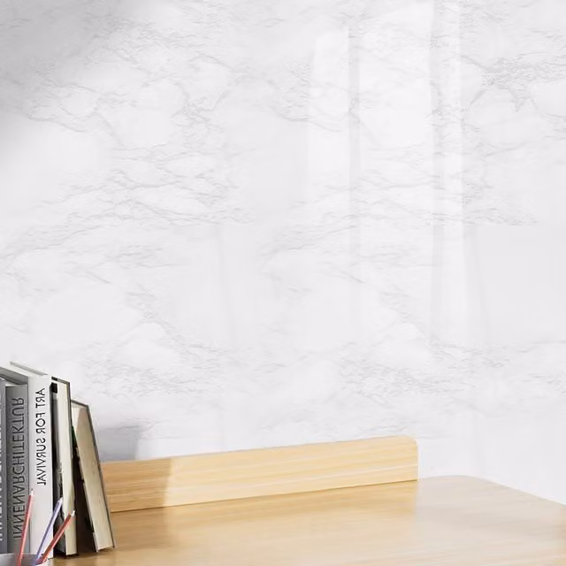 Livingandhome Self Adhesive PVC Marble Wallpaper in White