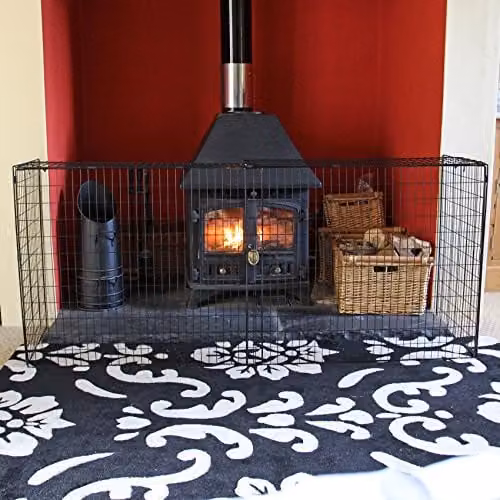 Actiasgear Extendable Metal Fire Guard Safety Screen, Black, W: 81.5 cm – 152 cm, H: 70 cm – 3