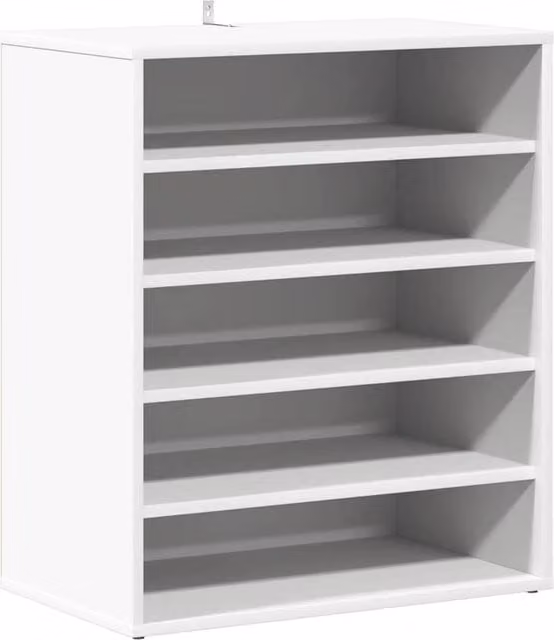Berkfield Home White Wall Mounted Shoe Cabinet with Internal Shelves, W: 60 cm, D: 35 cm, H: 70 cm