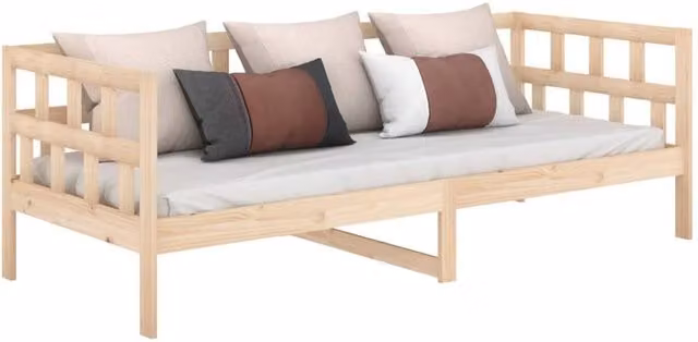 Berkfield Home Beautiful Day Bed in Natural Solid Pine, W/D/H: 200 x 80 x 68.5 cm – 1