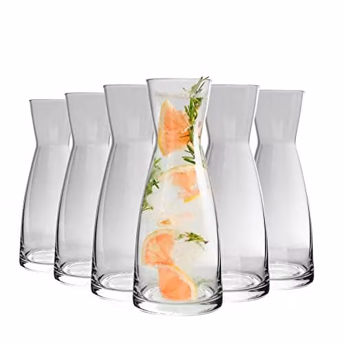 Bormioli Rocco Ypsilon Glass Carafes, Clear, Pack of 6, 285ml