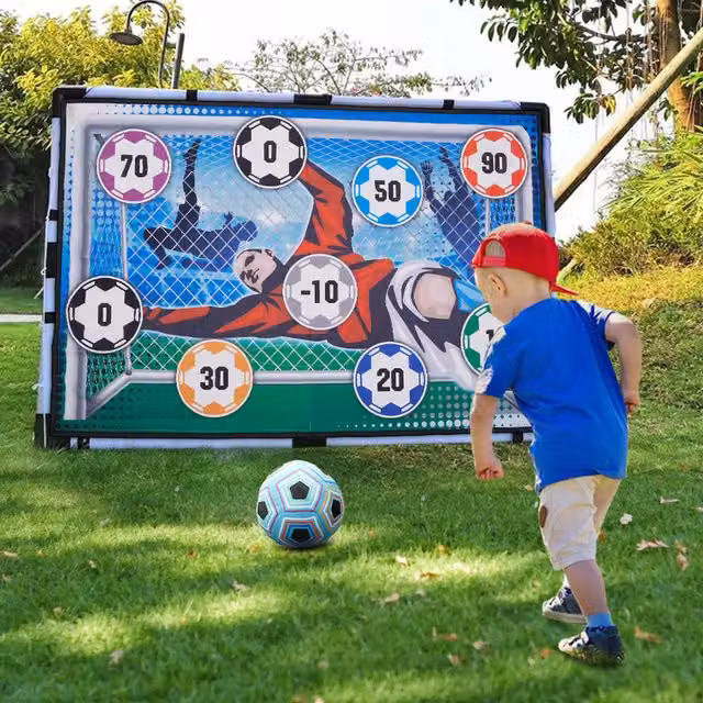 Livingandhome Multicoloured Football Game Target Toy Set for Kids in Blue Cotton and Plastic