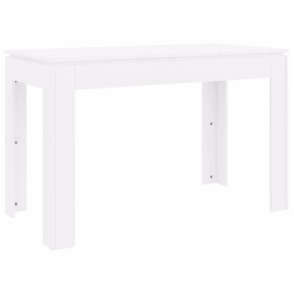 Berkfield Home White Modern Rectangular Dining Table in Matt MDF, W/D/H: 120 x 60 x 76 cm – 2