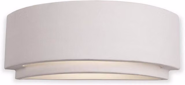 Netlighting Ceramic Cylinder Wall Light in White, 100W, E27, Upward Lighting
