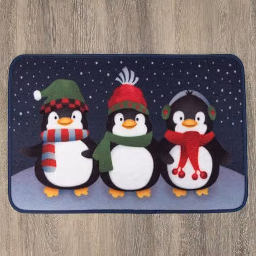 Samuel Alexander Frosty Penguins Fabric Christmas Doormat, Multicolour, W: 60 cm, D: 40 cm – 7