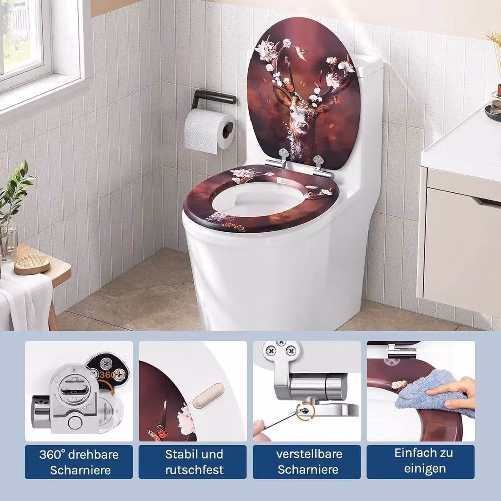 SPETLEK Soft Close Oval Toilet Seat in Multicolour – 3