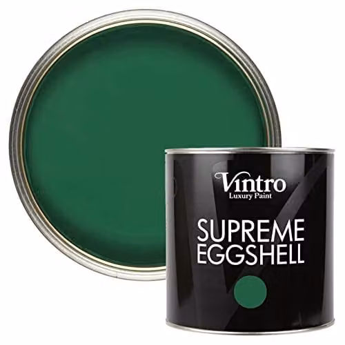 Vintro Eggshell and Satin Furniture Paint for Walls, Wood and Trim in Dark Green, 2.5 Litres