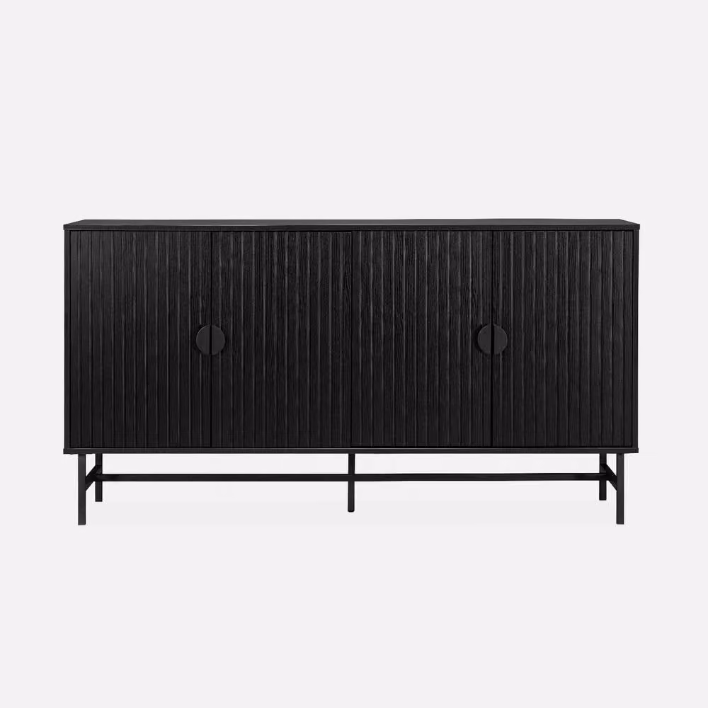 Sweekeek Industrial Sideboard Cabinet in Black with Two Doors and One Shelf – 2