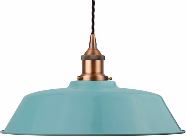 SE Home Chancery Pendant Light in Duck Egg Blue and Matt Antique Copper