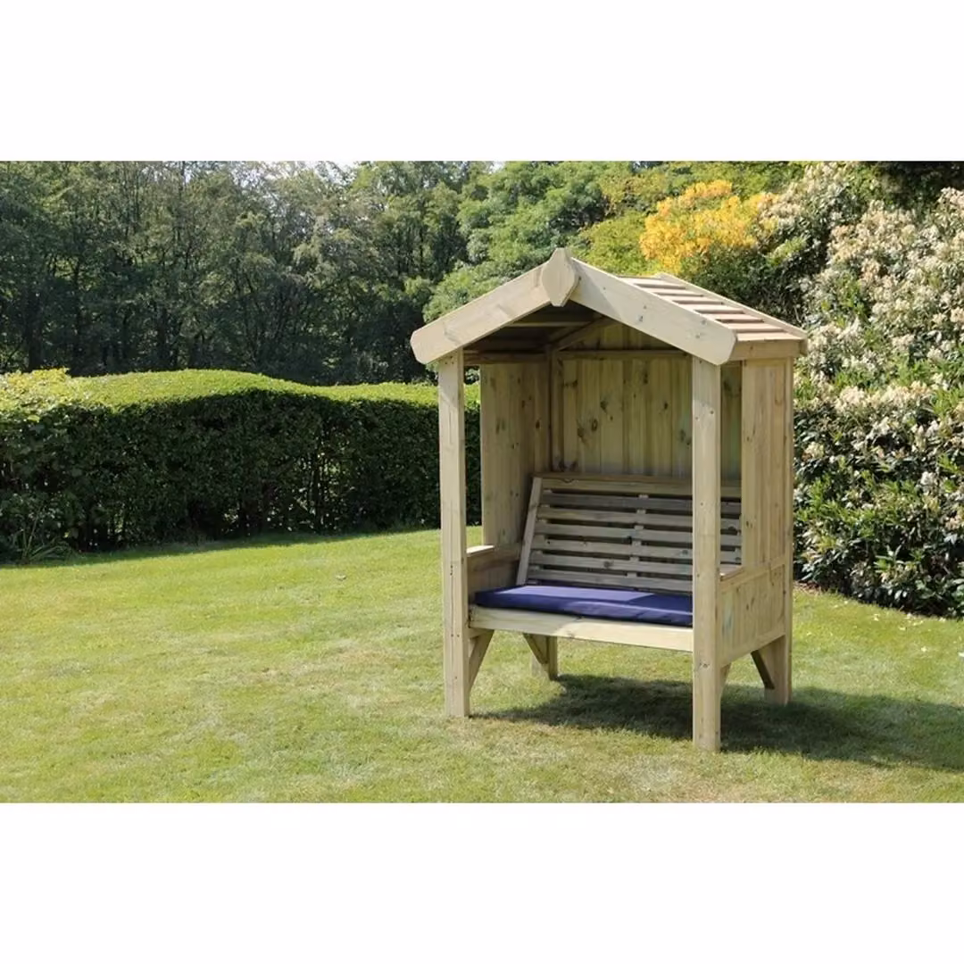 Churnet Valley Garden Furniture Ltd Cottage Arbour Wooden 2-Seater Bench in Brown, W/D/H: 190 x 135 x 90 cm – 3