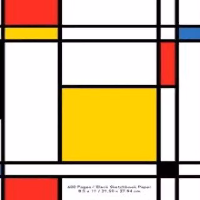 Young Dreamers Press Neoplasticism Abstract Art Sketchbook, Multicolour Blank Paper
